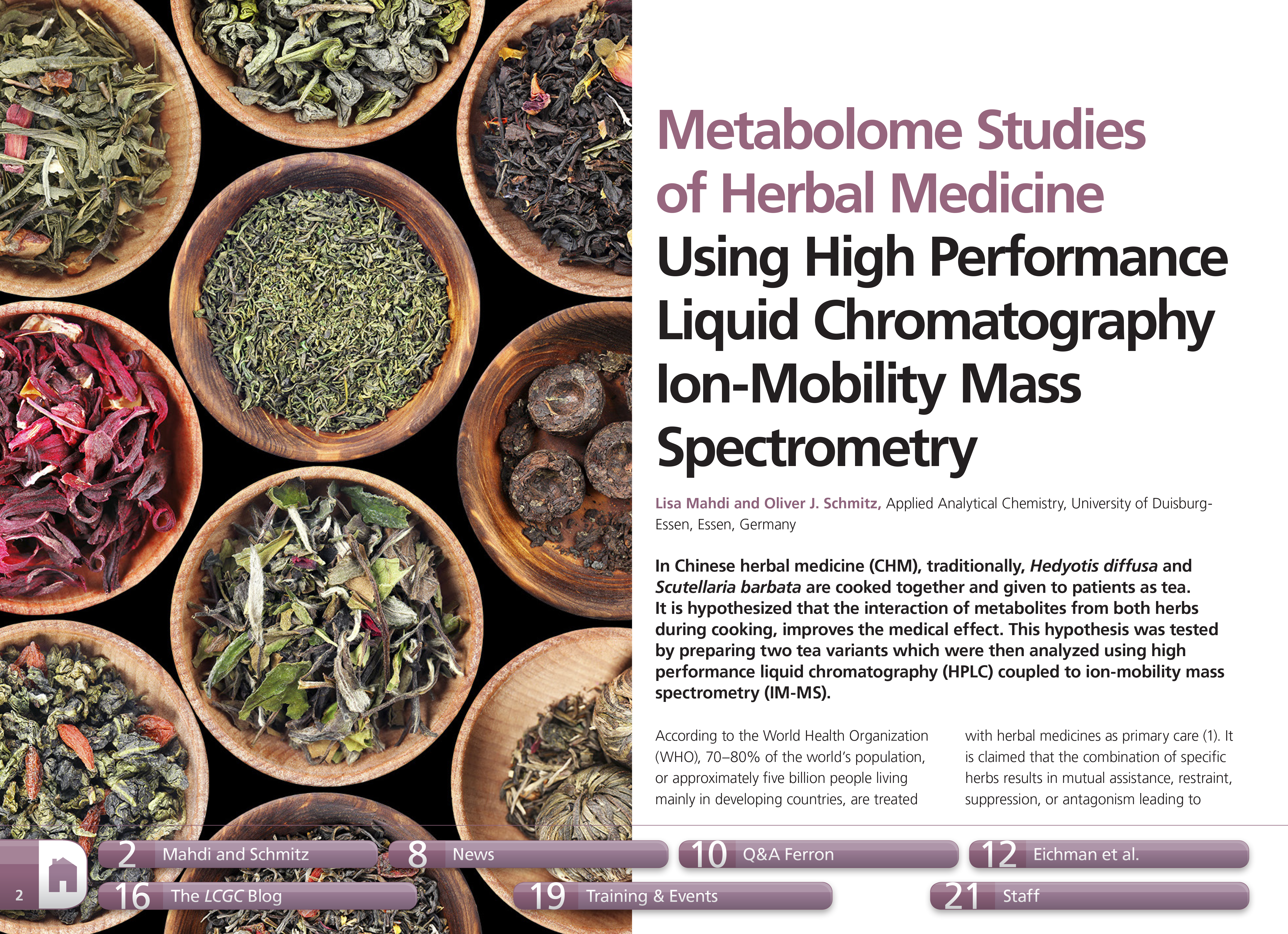 Metabolome Studies of Herbal Medicine Using High Performance Liquid Chromatography Ion-Mobility Mass Spectrometry